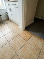 Kitchen doorway showing the position of the example floor tile.